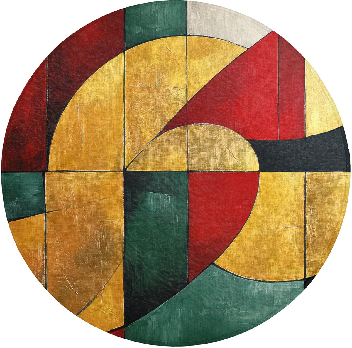 Badmat Rond 70x70 cm Badkamer Accessoires Bath Mat Douchemat Anti Slip Wc Memory Foam Wasbaar Zacht Bathroom Toilet Mats Washable Abstract - Kerst - Goud - Rood - Groen