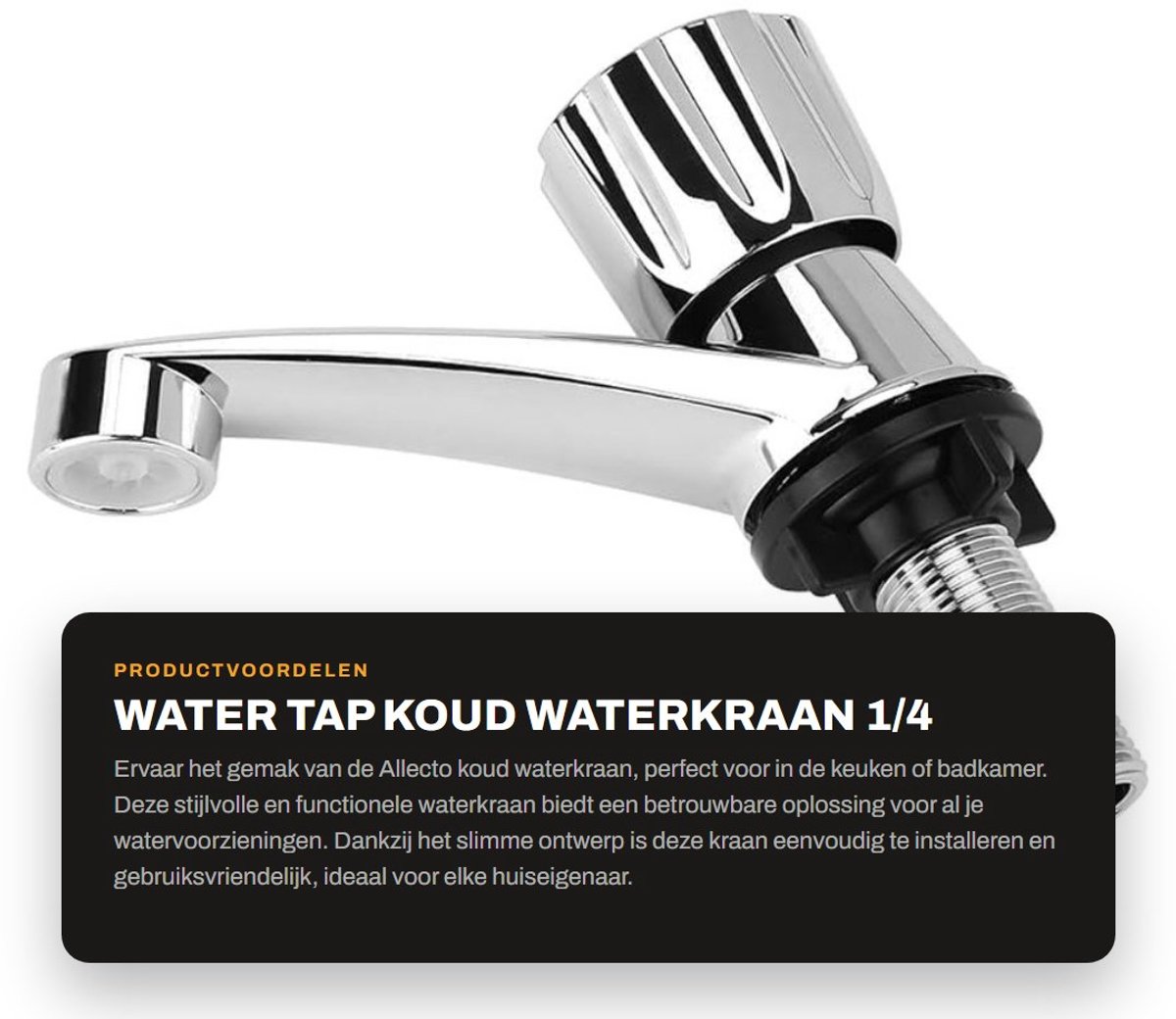 Dailygoods- Waterkraan Enkel Koud - Keukenkraan - Badkamerkraan - Sink - G1/2 - ABS Materi