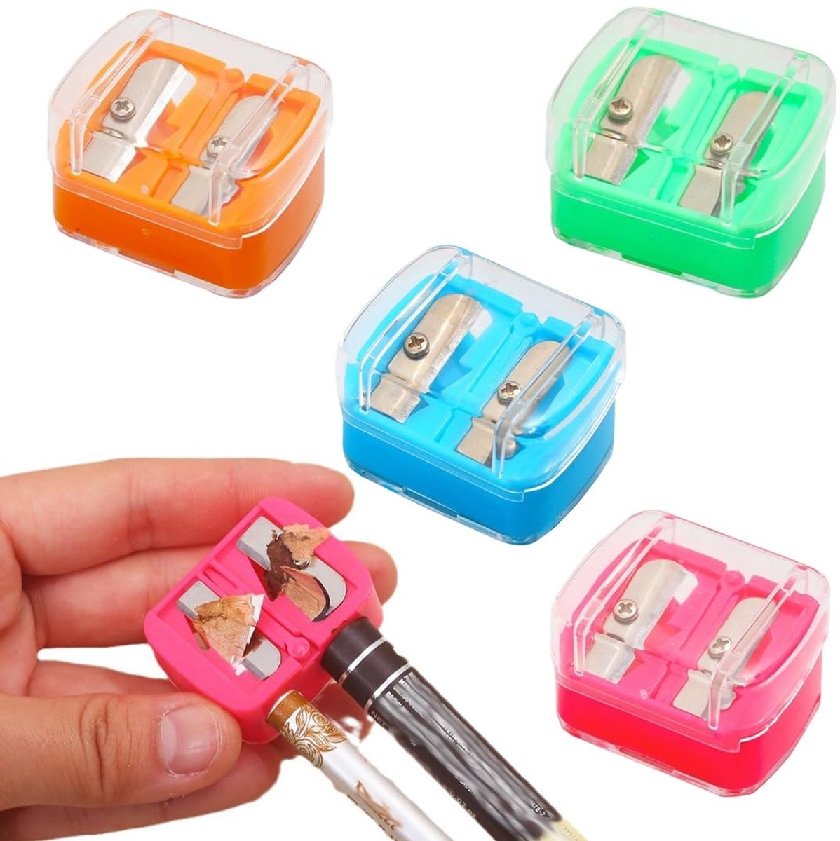 Dailygoods- Puntenslijper Dubbel - Make-up Puntenslijper - Geschikt voor Eyeliner/Wenkbrauwstift - Compact en Draagbaar - Eenvoudige Reiniging - Make-upslijper