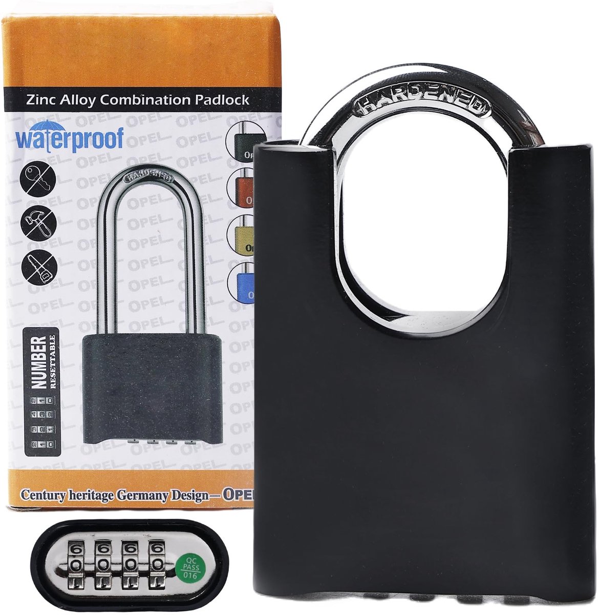 Dailygoods- Cijferslot 50 mm - Waterdicht - Diefstalbestendig - Hangslot met Cijfercode - 4-Cijferig - Robuuste Zinklegering