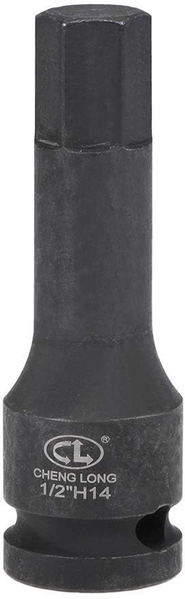 Dailygoods - Impact Hex Bit Socket - Inbussleutel socket - Premium CR-MO staal - 1/2 inch - Zeskantbit - 14 mm - Geschikt voor momentsleutel - 78 mm l...