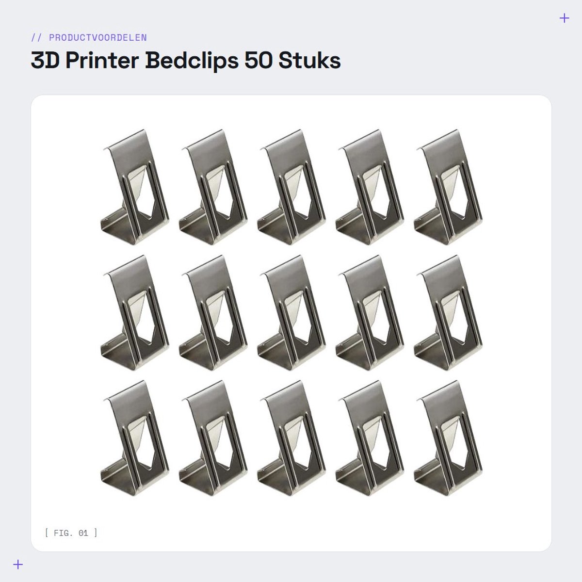 Dailygoods- Glasplaat Clips 50 Stuks - Bedclips - 3D-Printer - Metaal - Zilver - Eenvoudig te installeren