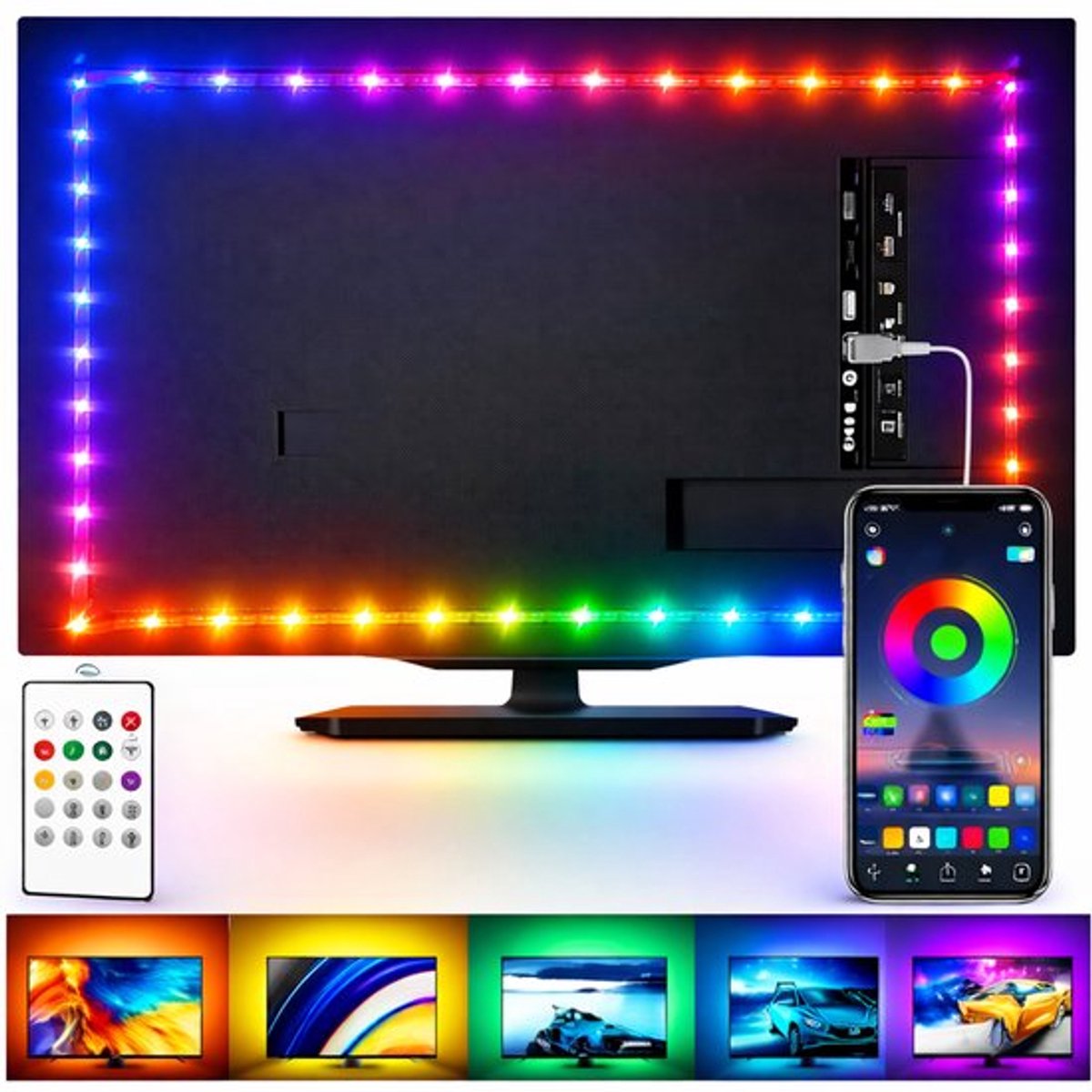 LED strip verlichting TV – RGB LED lichtstrip – TV backlight – Usb