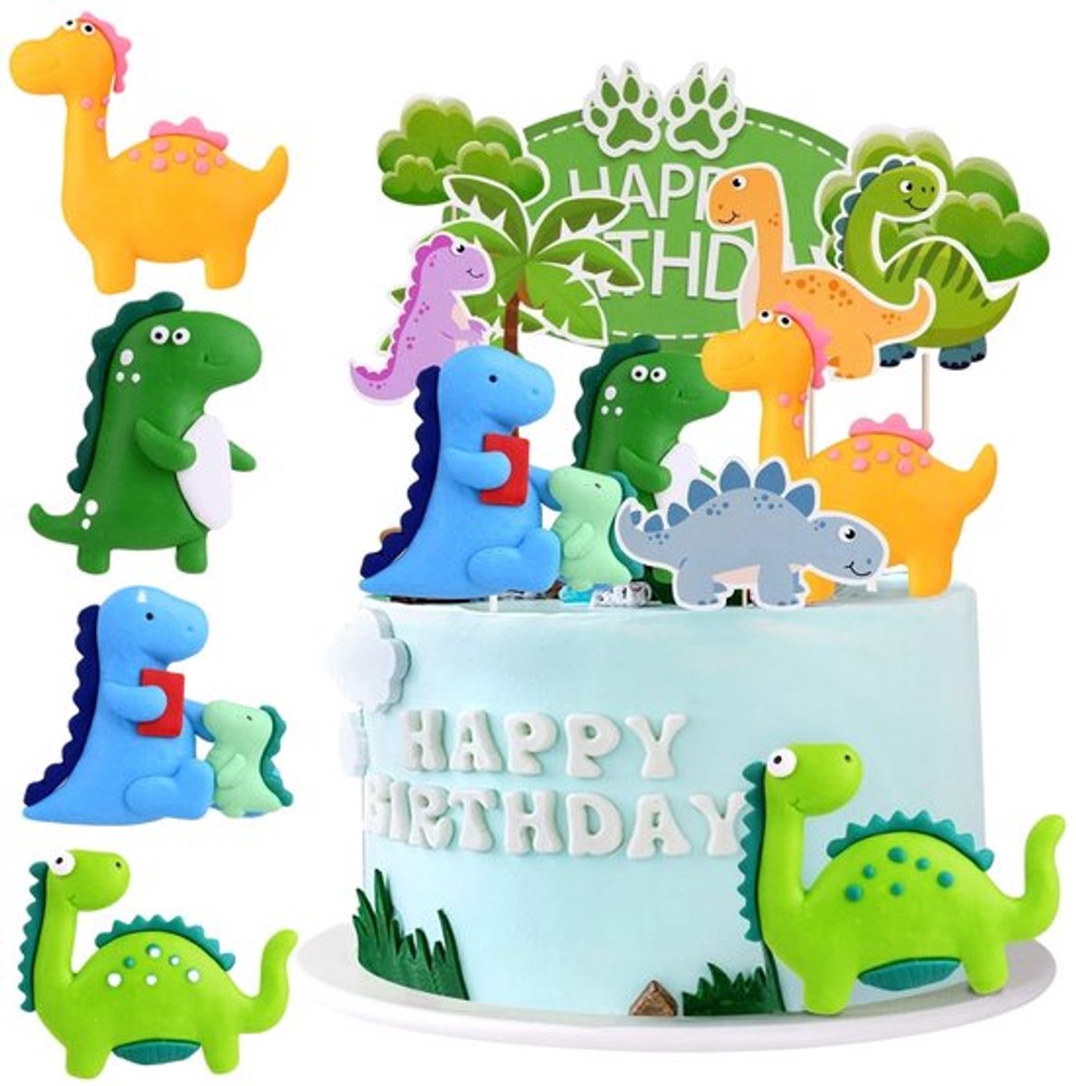 Store_7 - Dinosaurus Taarttoppers - Feestdecoraties - Herbruikbaar