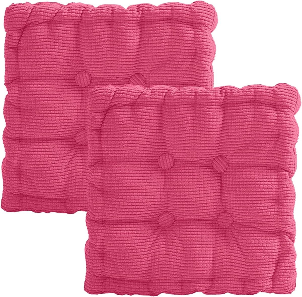 Dik gewatteerde zitkussens 40 x 40 cm, set van 2, ideaal voor stoelen en vloeren, comfortabel en weerbestendig voor binnen en buiten gebruik
