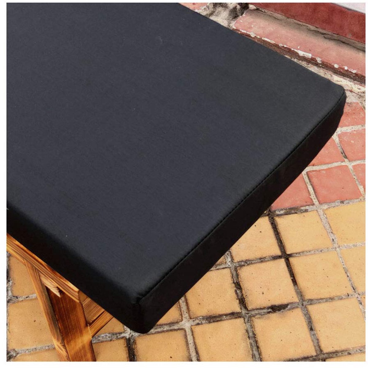 Bankkussen buiten en binnen, tuinbank kussen, bankmat pad terrasbank kussen kussen vervanging matras pad binnen buiten, 5 cm dik zwart 150 × 40 × 5 cm (59 × 15 × 2 in)