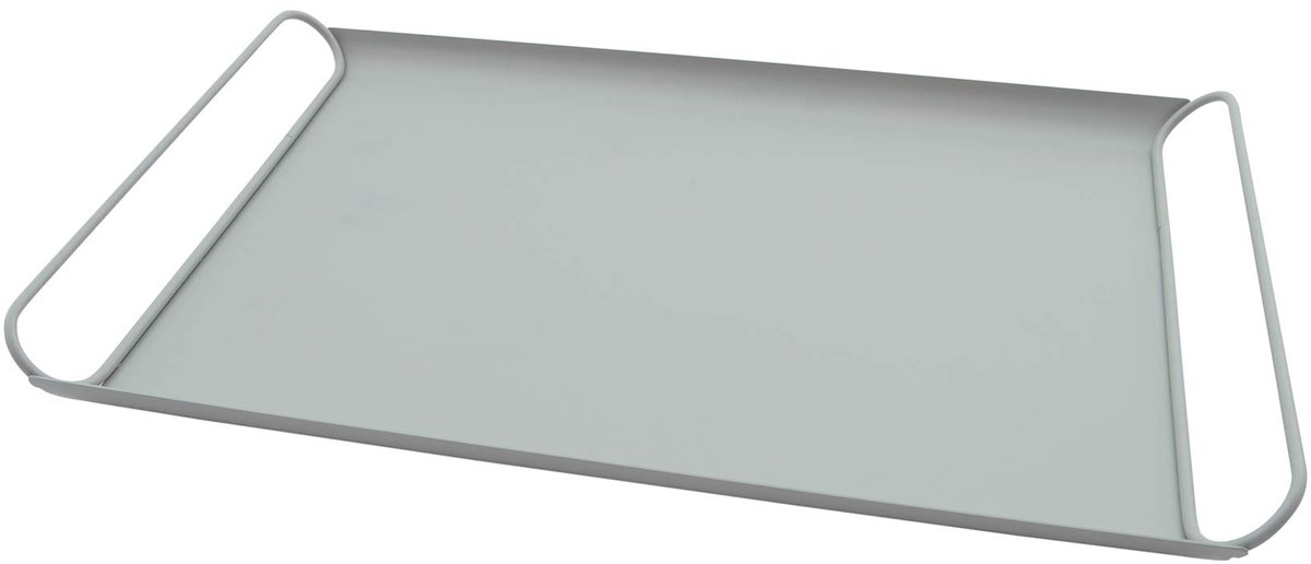 Dienblad rechthoek uit metaal, saliegroen, mat, 45x29.3x3.7cm
