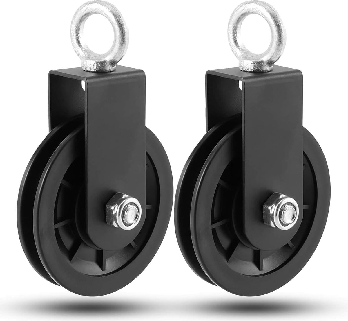 90mm katrol voor kabels 10mm | 160kg draagkracht, 360° draaifunctie & geruisloos | Voor fitnessapparatuur, bosbouw & thuisfitness & DIY (2 stuks)