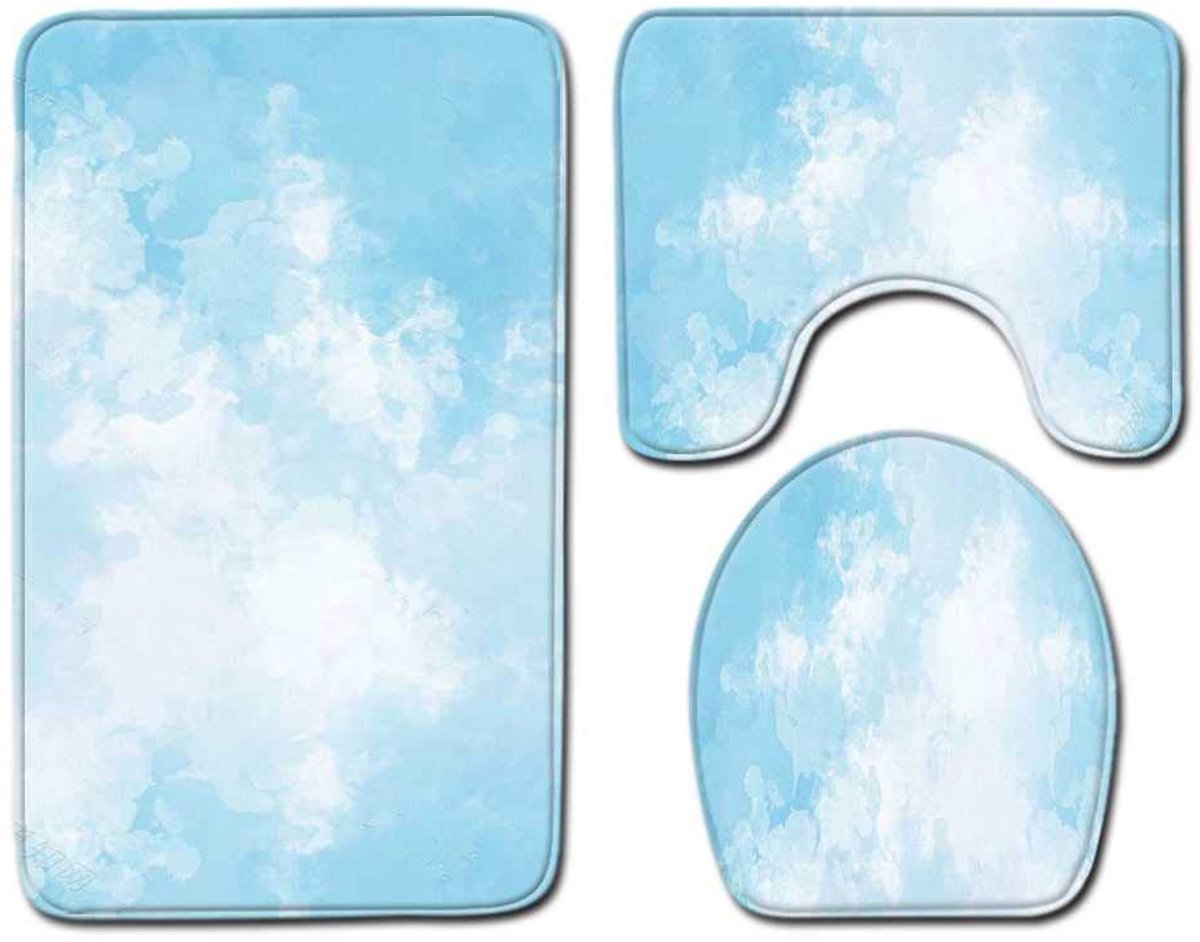 Mat, Toiletmat, Badkamer Tapijt, Driedelige Badkamer Anti-slip Mat, Tapijt Deurmat, Douche Mat Badkamer Stoelkussen 50cmx80cm
