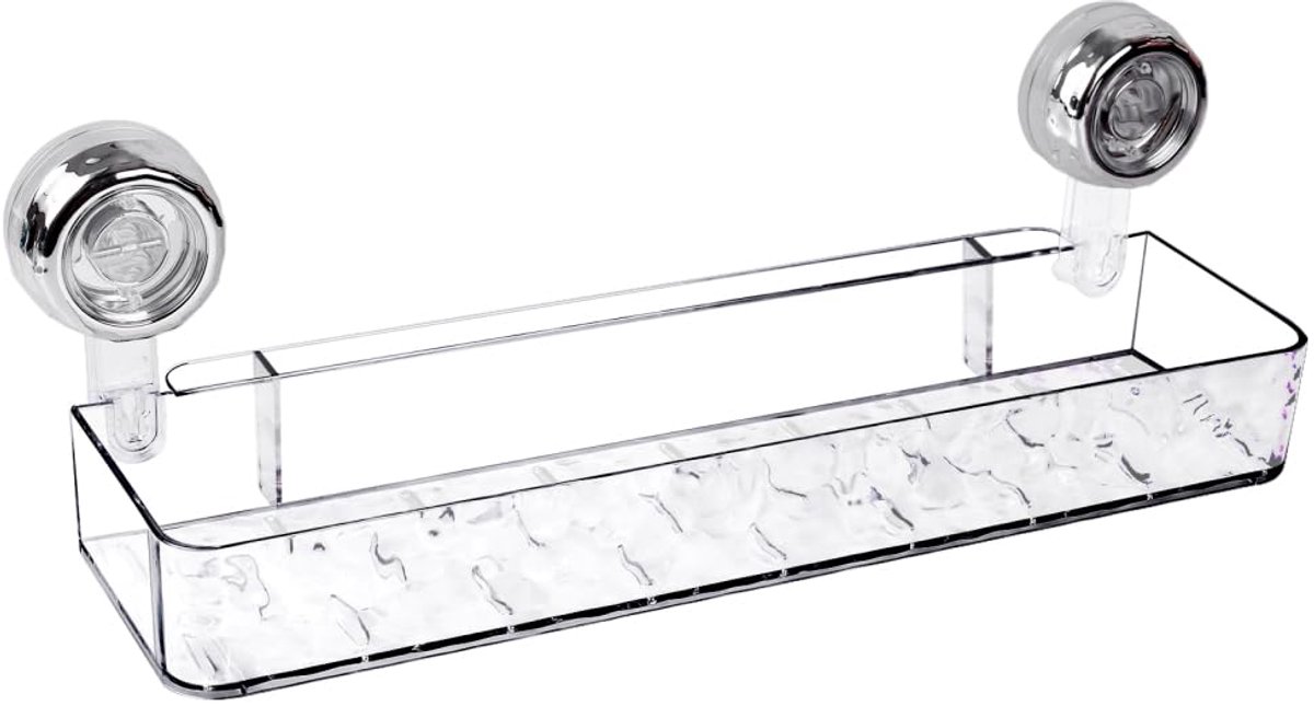Clear Wall Douche Caddy, Geen Boor Wandmontage Douche Caddy met Afvoergaten voor Badkamer Dorm Keuken