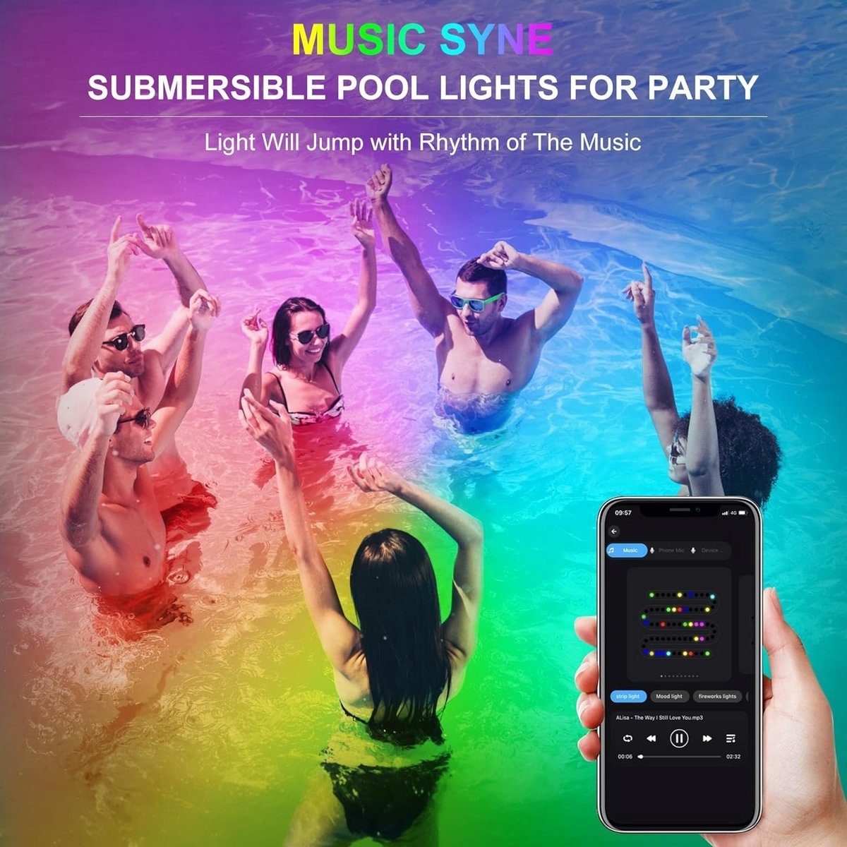 RGB Onderwater Verlichting voor Tuin, Aquarium en Fonteinen - IP68 Waterdichte Spotlight met Afstandsbediening (6 Stuks)