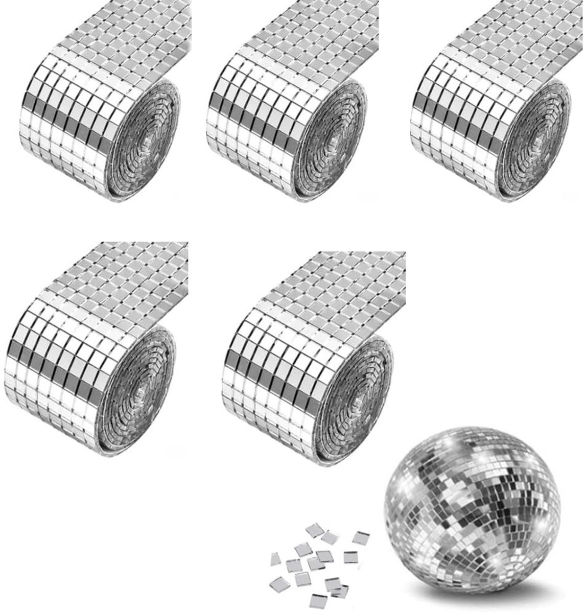 SpiegelmozaïEk Zelfklevend,5 Rollen, 5 X 5 Mm Zelfklevende Mini Spiegels, Vierkante MozaïEk Spiegeltegels Sticker Glas