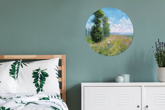 Cercle mural - Aluminium - Prairie aux peupliers - Claude Monet - ⌀ 60 cm