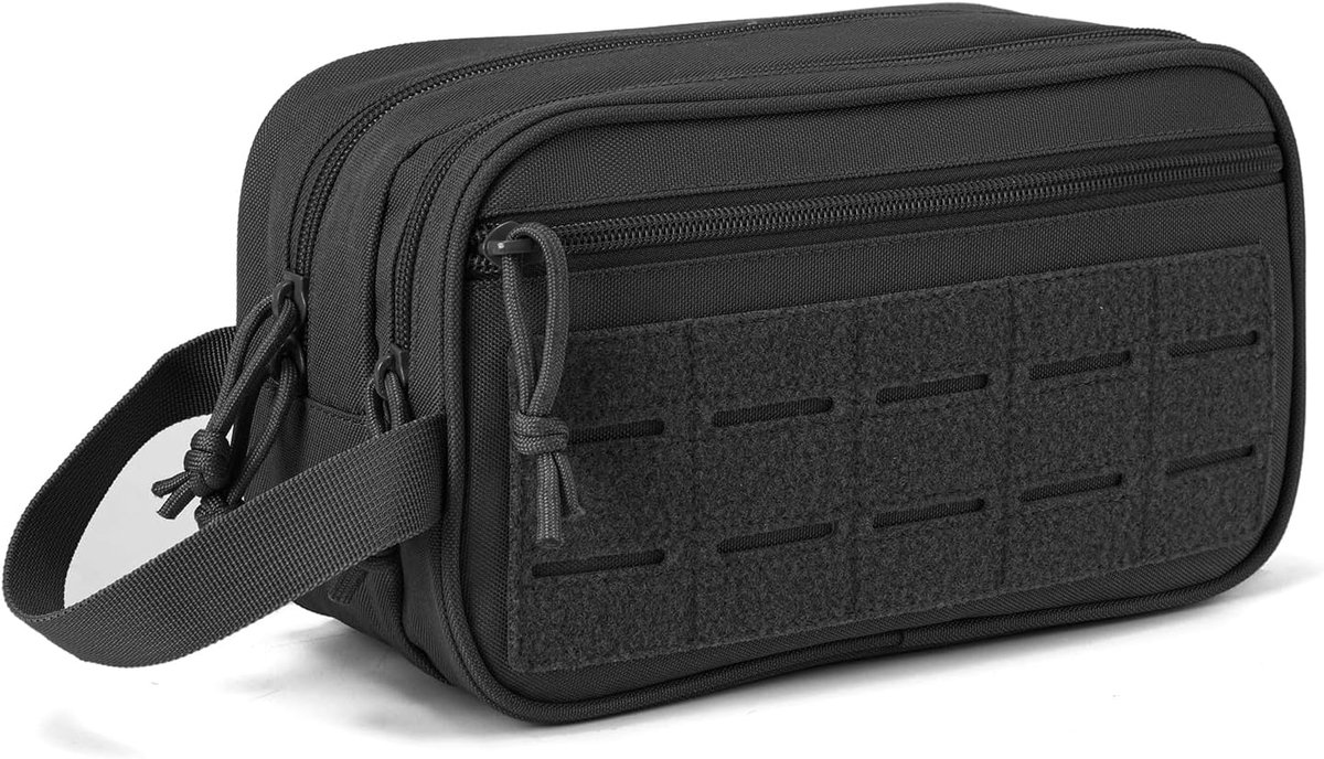 Tactische Toilettas voor Mannen/voor - Militaire Hygienetas met MOLLE-zakken, EDC Reisaccessoires & Draagbare Douchetas (Compact Dopp Kit/Scheergereedschap)