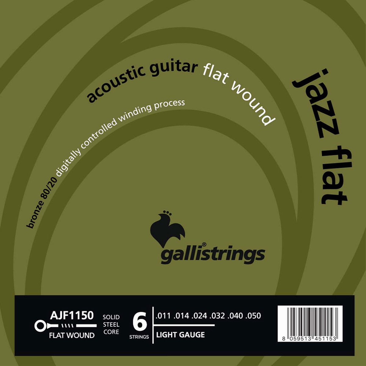 Galli AJF1150 Flat Bronze 80/20 Flatwound Akoestische Gitaarsnaren (11-50) Light