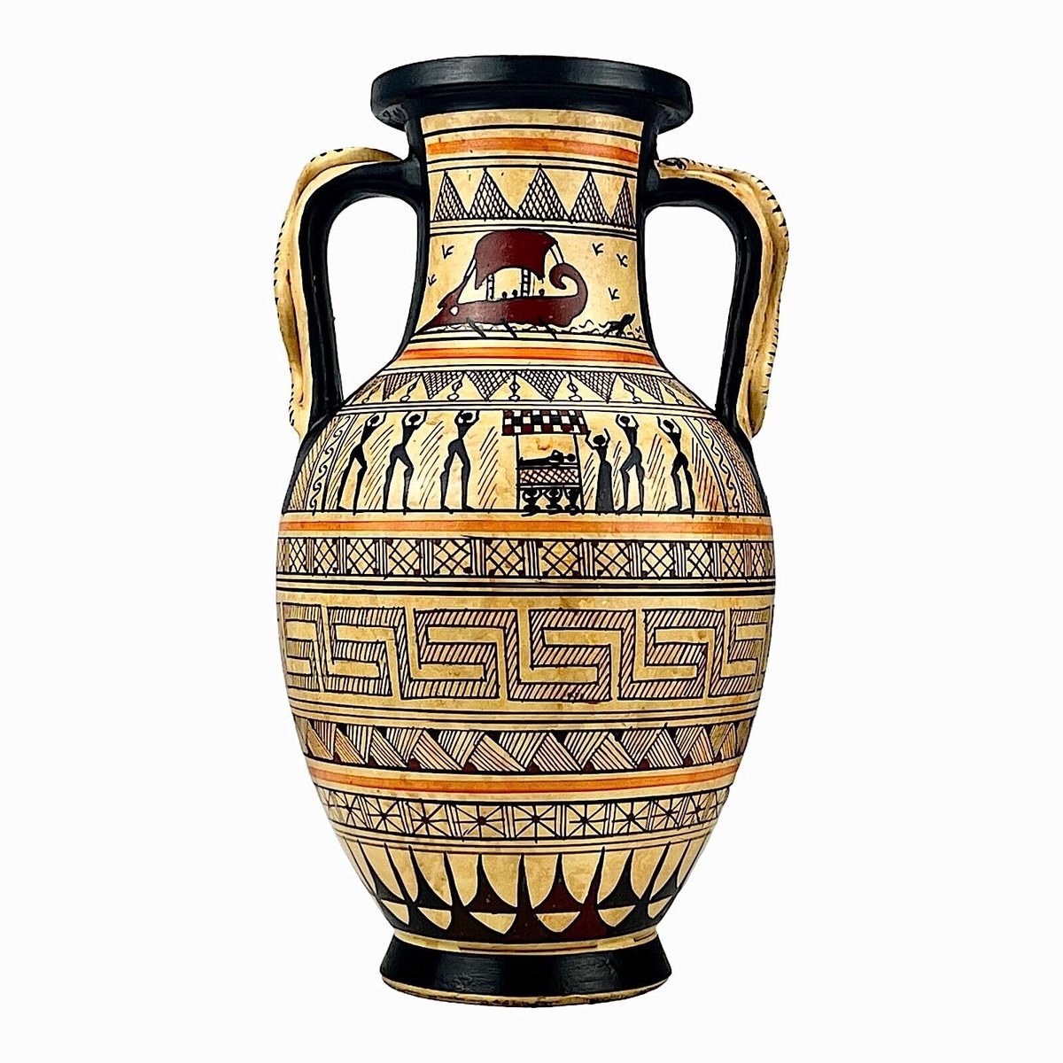 Vaas Amphora slangen handvat geometrische kunst aardewerk Griekenland