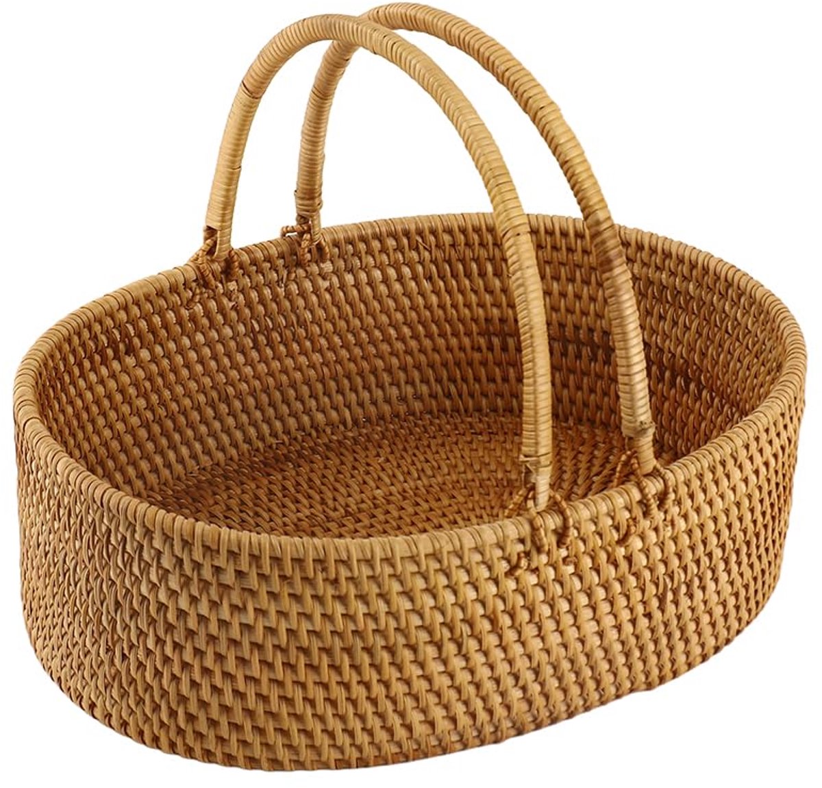 Mand Rieten Mand Handgeweven Fruitmand voor Thuis Plantaardige Bloemenmand Picknick met Draaggreep
