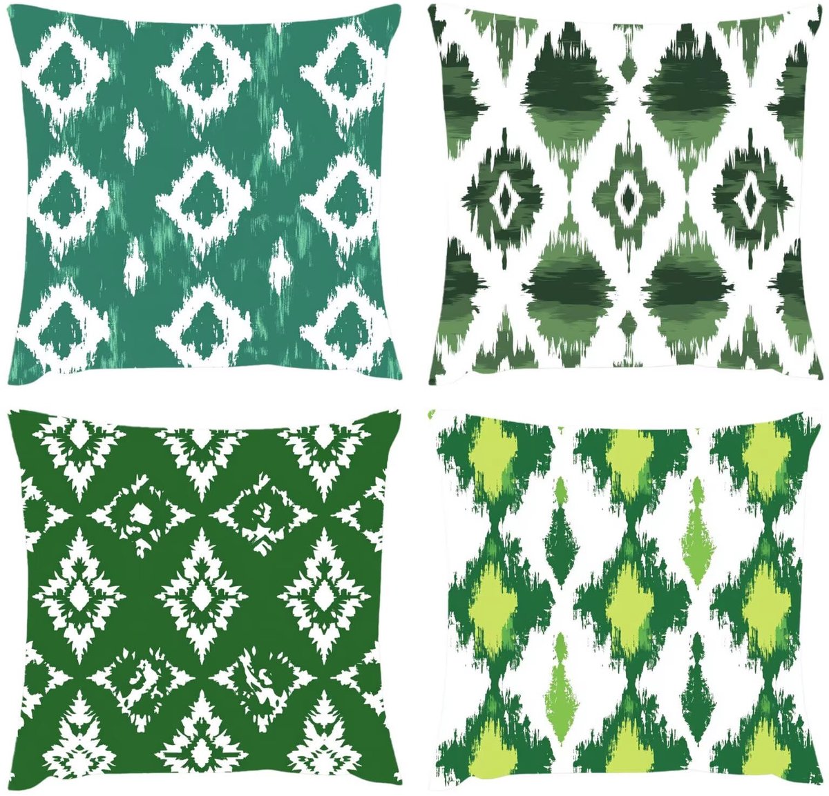 kussenhoezen 50 x 50 cm, set van 4 waterdichte abstracte tuinkussens voor buiten, fluwelen vierkante kussenhoezen, decoratieve kussenhoes met onzichtbare rits, voor bank slaapkamer