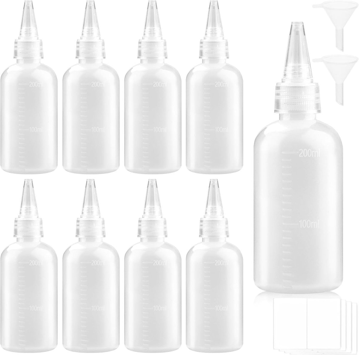 8 Stuks 200ml Knijpflessen - Sprayflessen, Dispenserflessen voor Sauzen, Ketchup en Olie - Perfect voor Keuken en BBQ