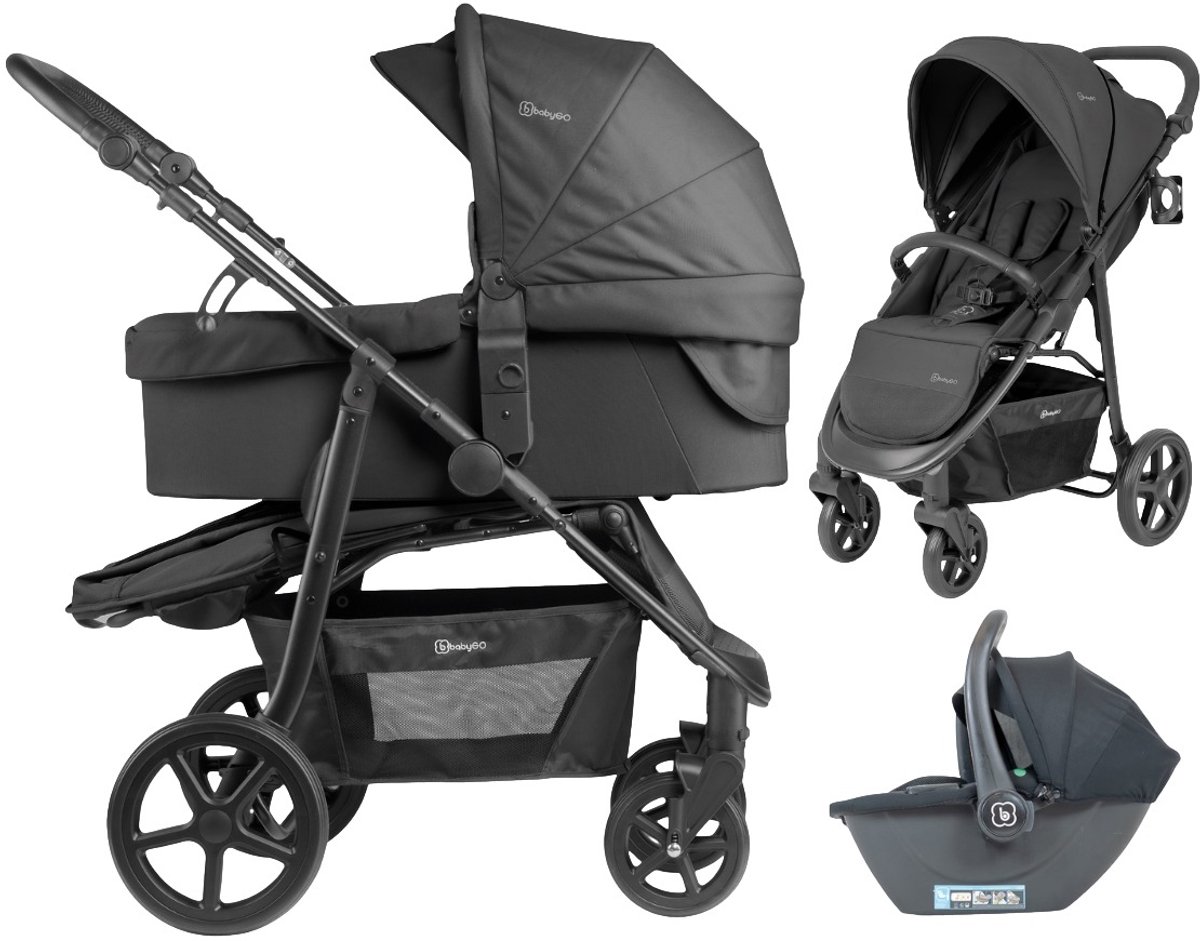 Babygo Evolution Black 3-in-1 Kinderwagen incl. Autostoel