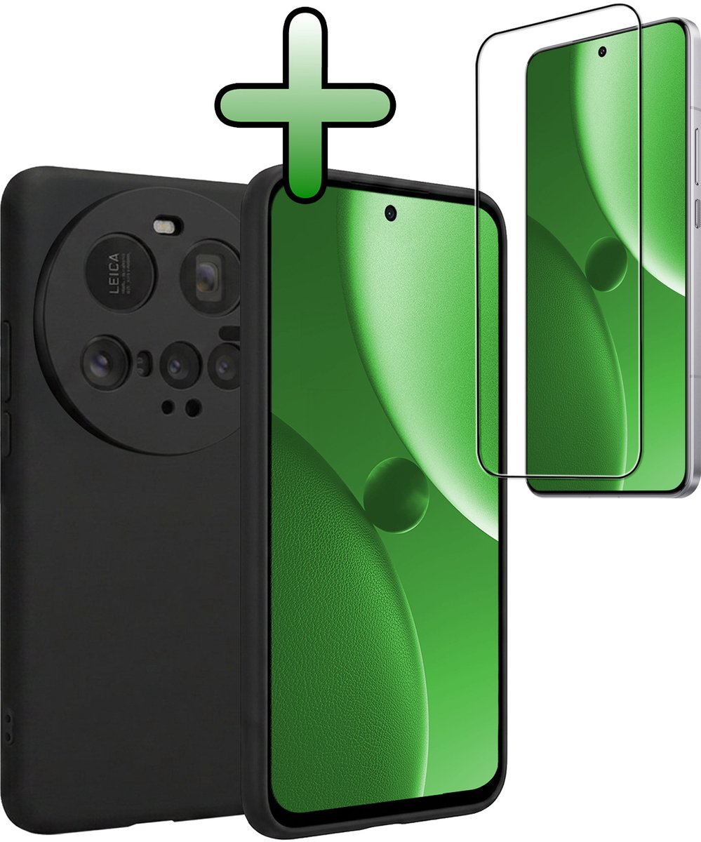 Hoesje Met Screenprotector - Geschikt voor Xiaomi 15 Ultra - Sterk & Shockproof - Back Cover - Siliconen Case - Telefoon Hoes - Zwart