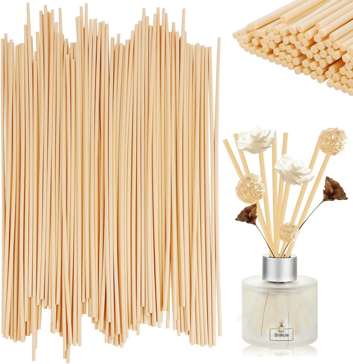 SnelShoppen - Geur Sticks Navulpakket Diffuser Hout 40 cm x 4 mm Set van 100 Aromasticks voor Thuis Kantoor Hotel Spa