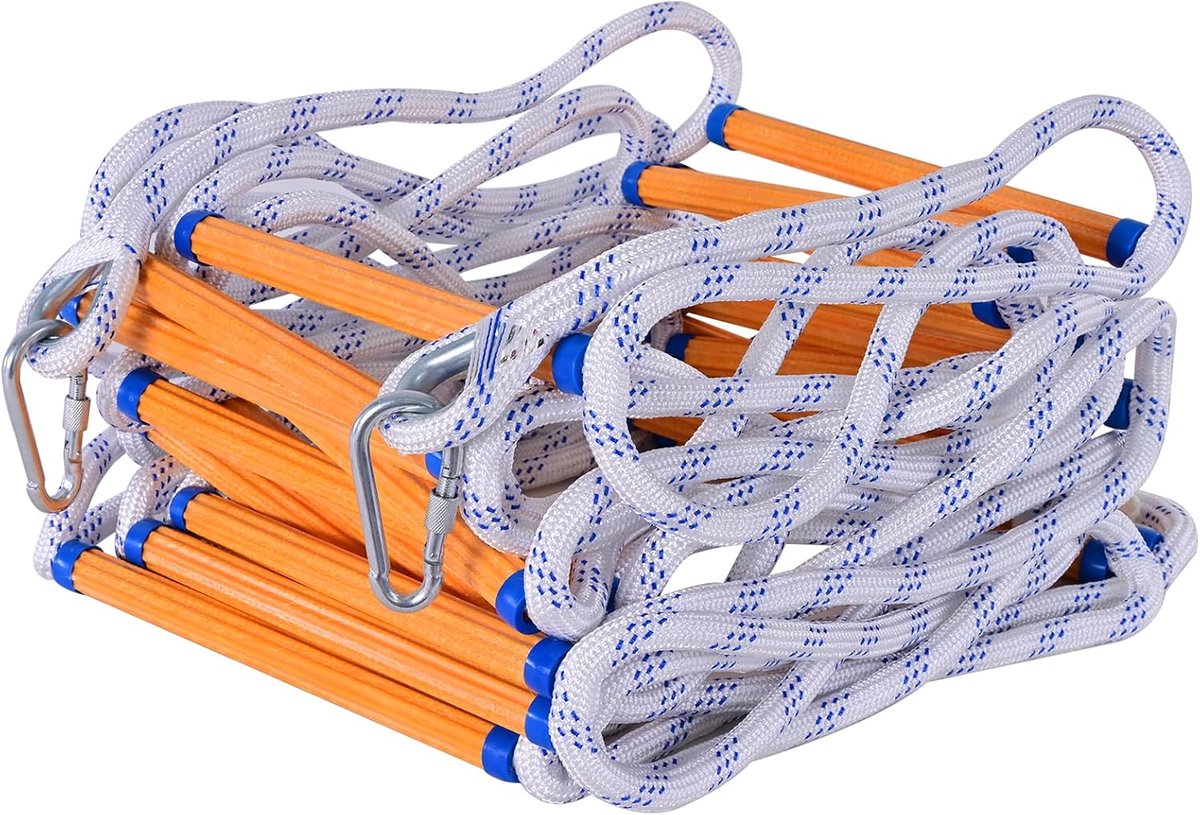 SnelShoppen - Rope Ladder Brandtrap 3M/5M/8M/10M - Veiligheidsladder voor Brandveiligheid, Geen Montage Nodig, Compact en Lichtgewicht