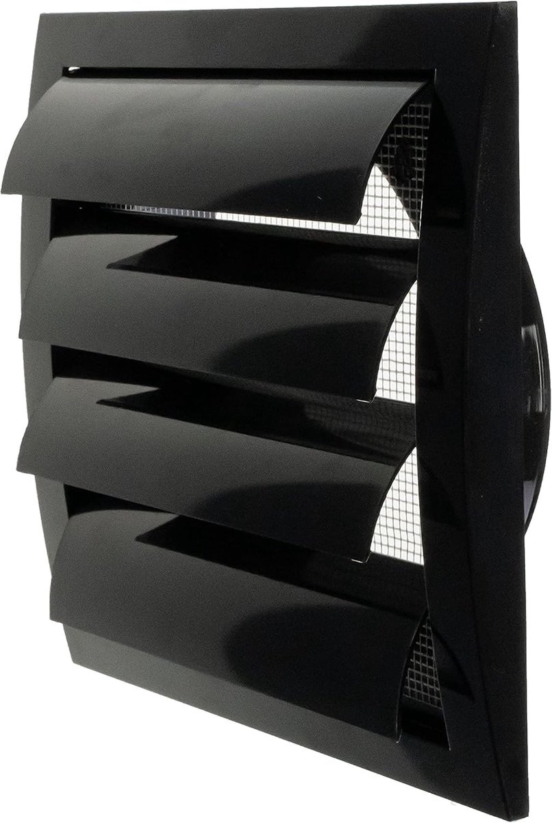 SnelShoppen - Zwarte Afzuigkap 150mm met Ingebouwde Bescherming, Wandplaat, Ventilatie Rooster voor HVAC, Afvoer Ventiel Deksel, Wit