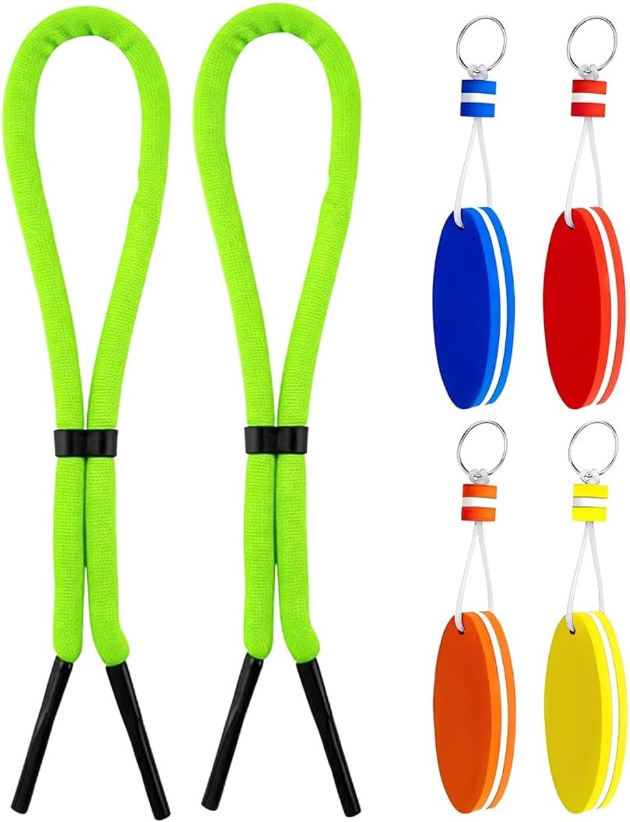 SnelShoppen - Drijvende Brilband Set met 2 Brilbanden en 4 Drijvende Sleutelhangers voor Boot, Kajakken, Surfen, Vissen en Watersport in Zee of Meer