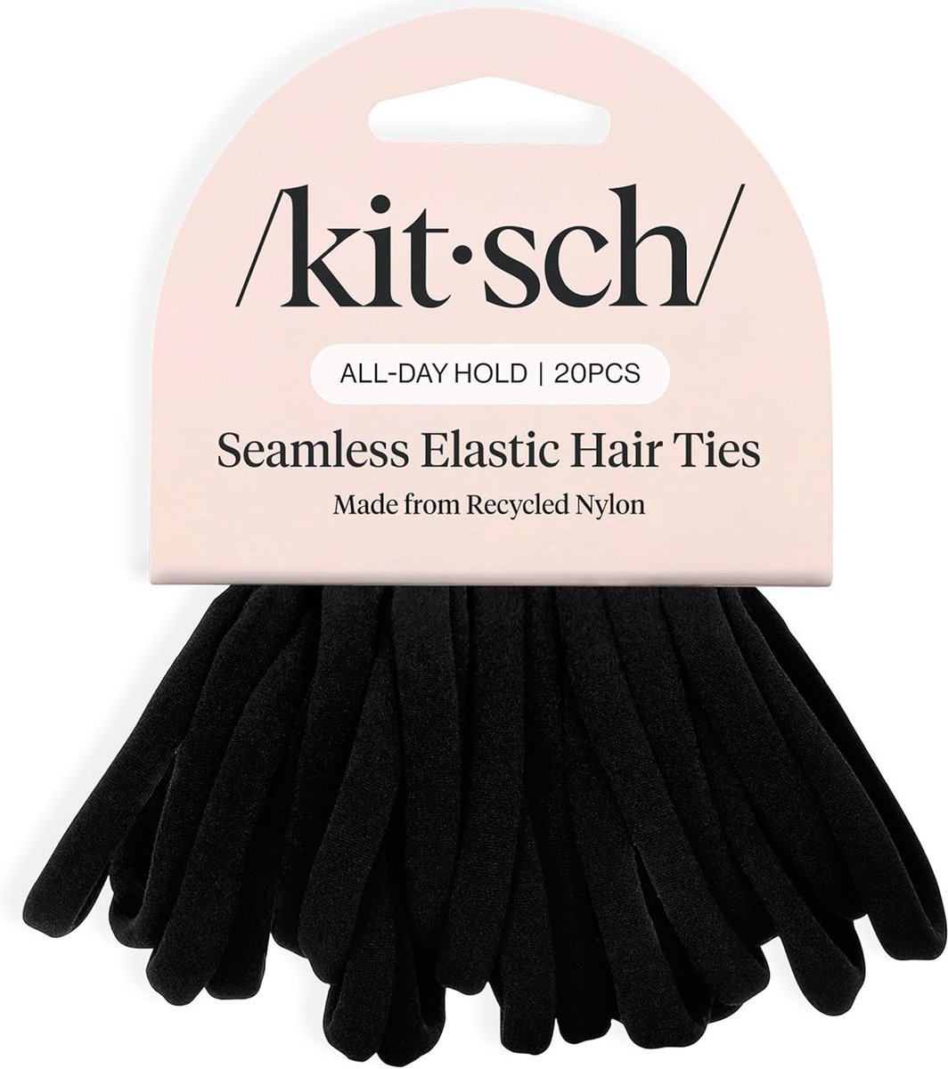 SnelShoppen - Krachtige Zwarte Haarbanden No Damage - Sterke, Rekbare Ponytail Houders van Zacht Nylon - Perfect voor Updates, Vlechten en Dagelijks G