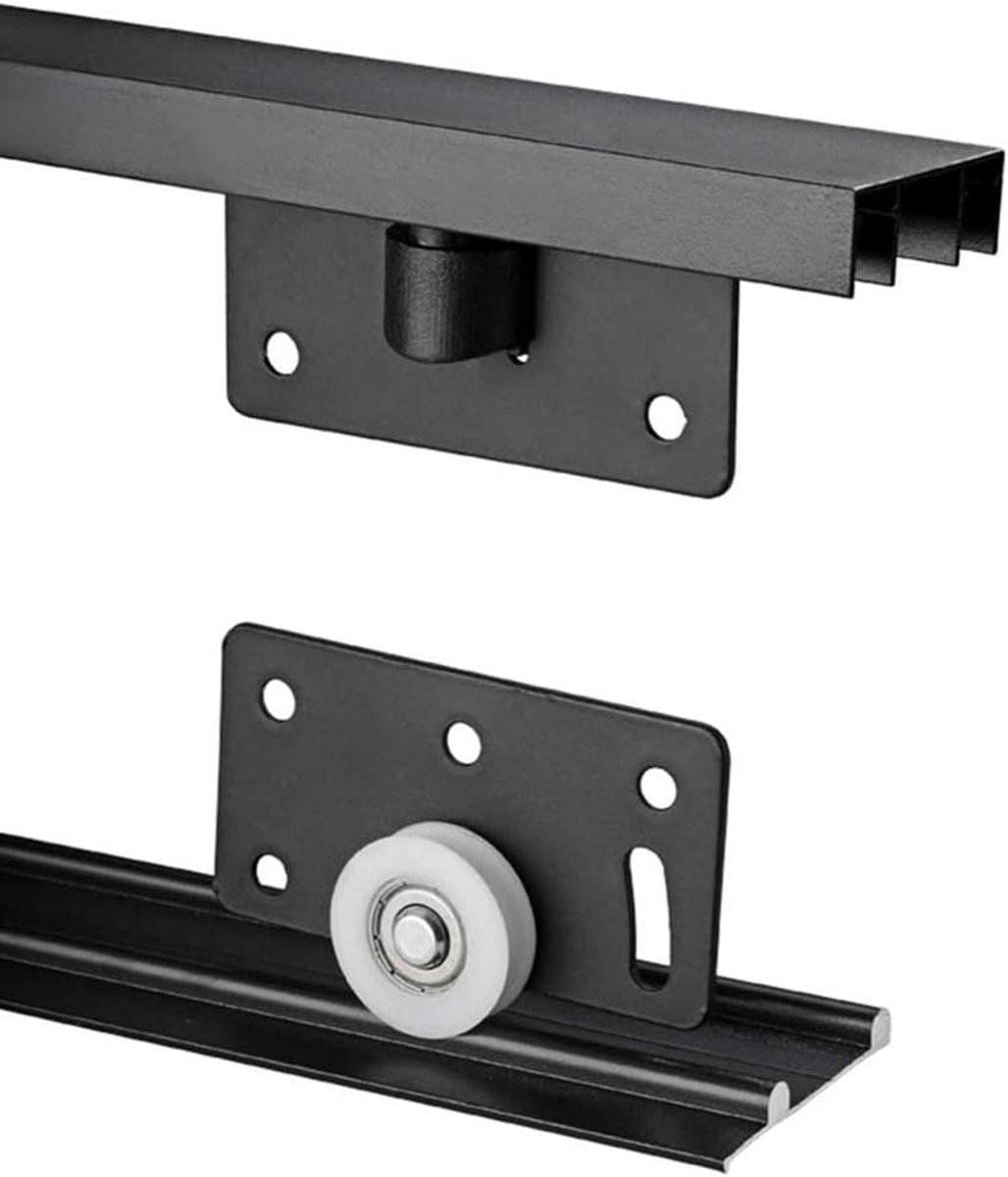 SnelShoppen - Schuifdeur Roller Set, 2x Kast Gear Track Kits met Robuuste Rolwielen voor Meubels, Zwart, Ideaal voor Kasten, Deuren en Interieurprojec