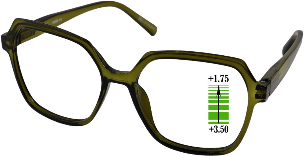 Leesbril Vista Bonita Mira Multifocaal-Army-green-+1.75-+3.50