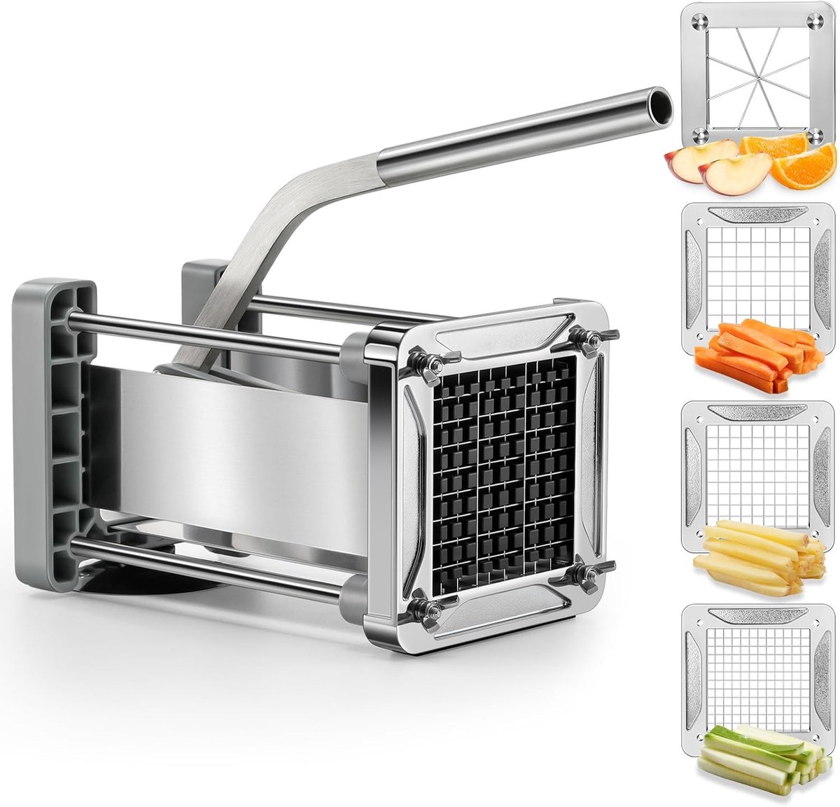 SnelShoppen - Aardappel Snijder, Aardappel Snijmachine, Patat Snijder, 4 Snijbladen, Hoogwaardige Materialen, Keukenaccessoires, Voor Perfecte Sneden