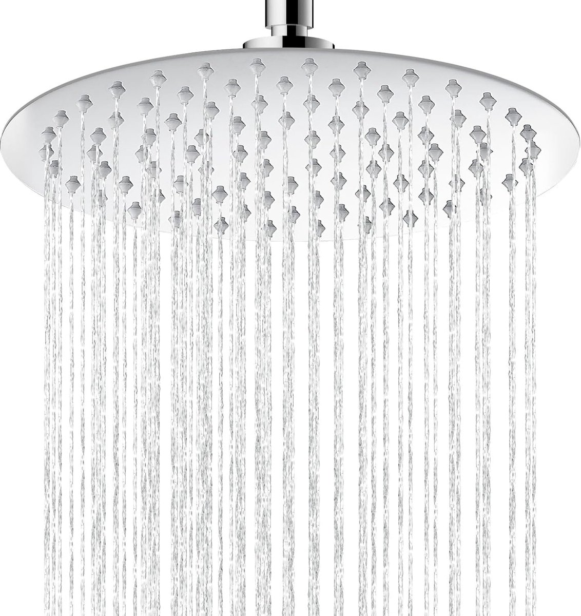SnelShoppen - Douchekop en Regendouchekop 8 Inch RVS 304 Verstelbare Ronde Hoofd met Spiegel Effect Glanzend voor Wand of Plafond Ingebouwde Douchekop