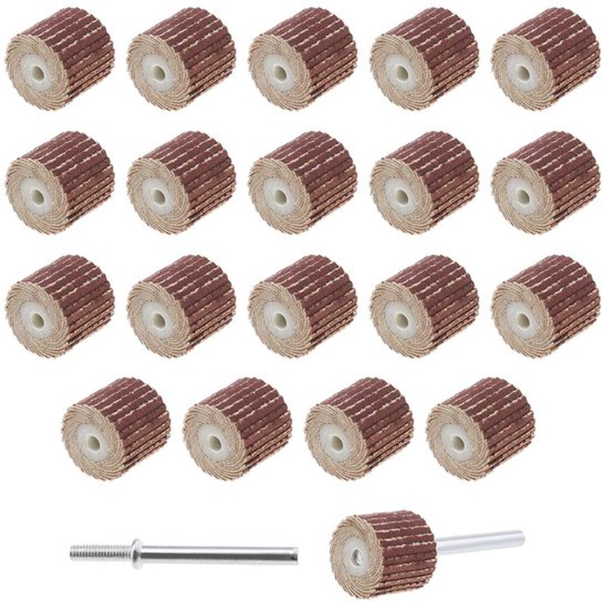 - Schuurpapier - 600 Grit - Flap Wiel - 20 Stuks - Rotary Gereedschap - Lange Handvat Schacht - Emery Doek - Accessoires - Geschikt voor Polijsten - Rood Model