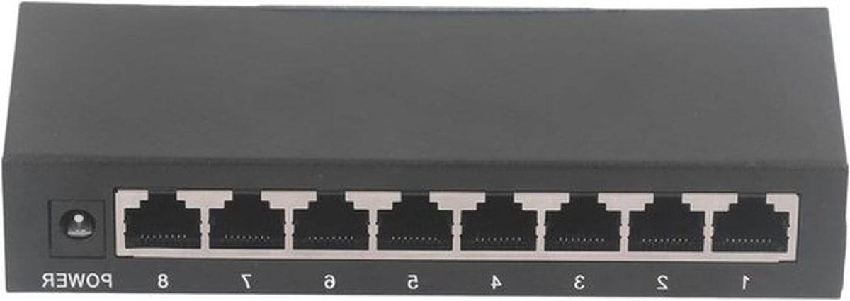 Gigabit PoE-switch met 8 poorten | Plug & Play | 1000 Mbps | Ventilatorloos | Metalen behuizing | Wandmontage | Thuis en kantoor