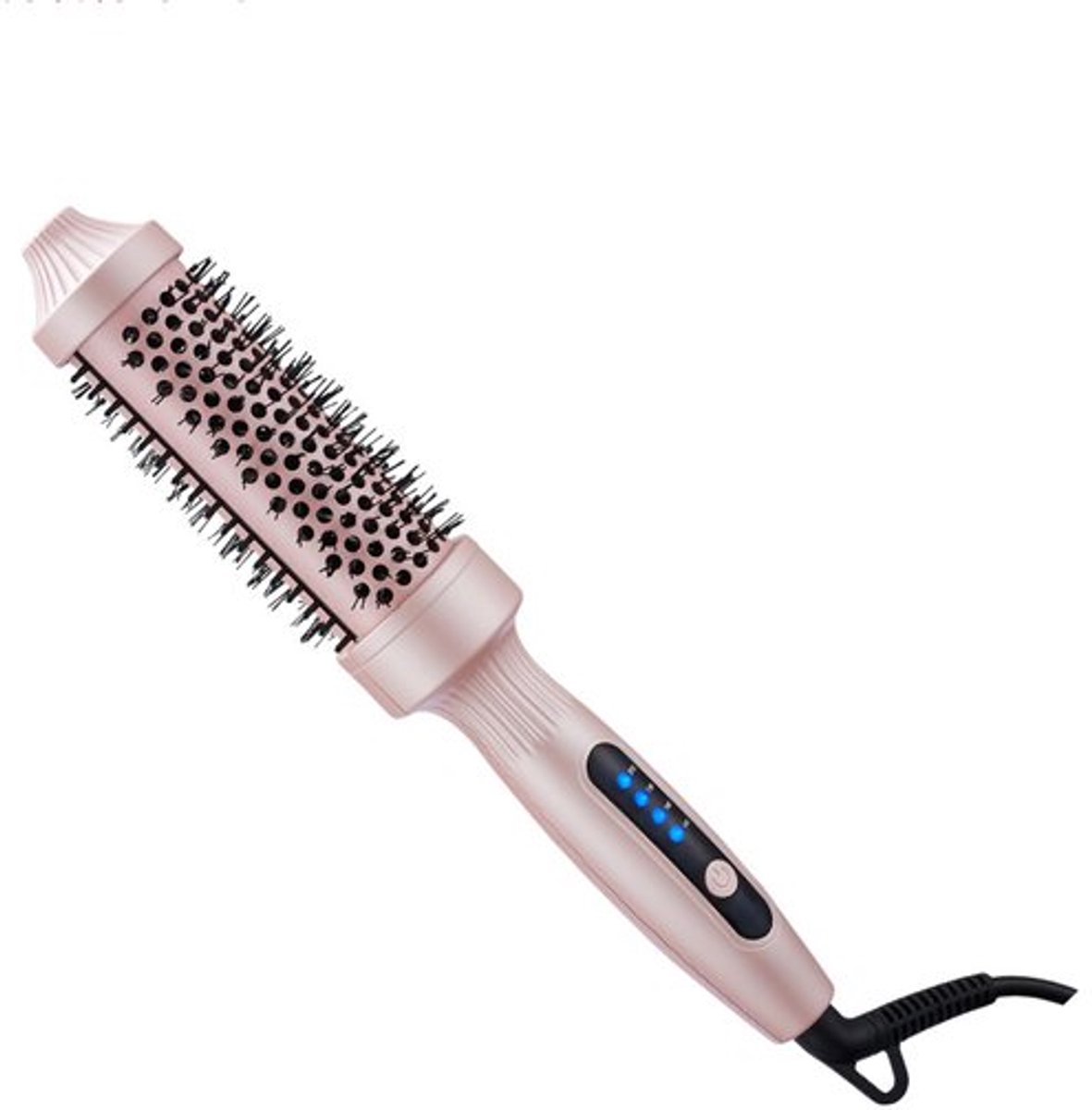 38mm Thermoborstel Verwarmde Haarborstel Ronde Stijltang en Krultang voor Gladheid Volume en Natuurlijke Krullen met Negatieve Ionen 4 Temperatuurstanden LCD Scherm Roze
