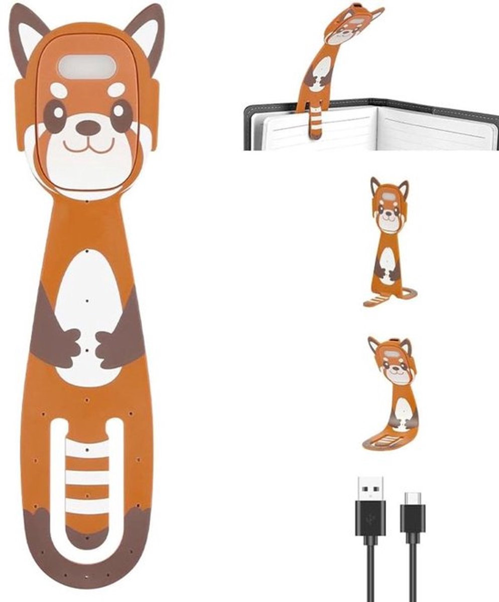 Oplaadbare 2-in-1 LED-boekenleggerlamp met clip, leeslampje, geschikt voor kinderen en volwassenen, handig boekaccessoire.