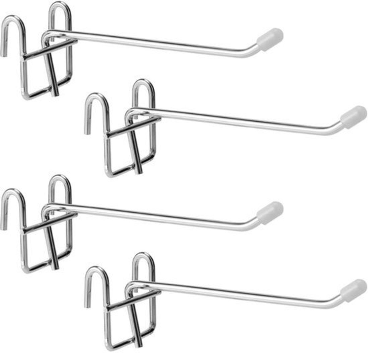 4 Stuks Draad Plankaccessoires Haken - Metaal met Rubber Covers - Stevige Keuken Haakjes