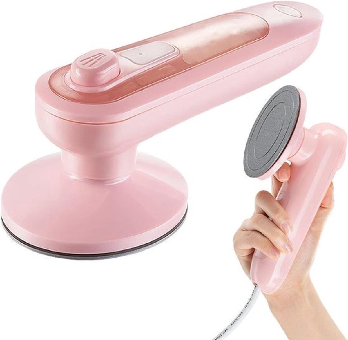 Draagbare kledingstomer, huishoudelijke stoomstrijkijzer voor textiel, 100 ml, mini, draagbaar, verticaal, snel verwarmend, voor het strijken van kleding (roze)