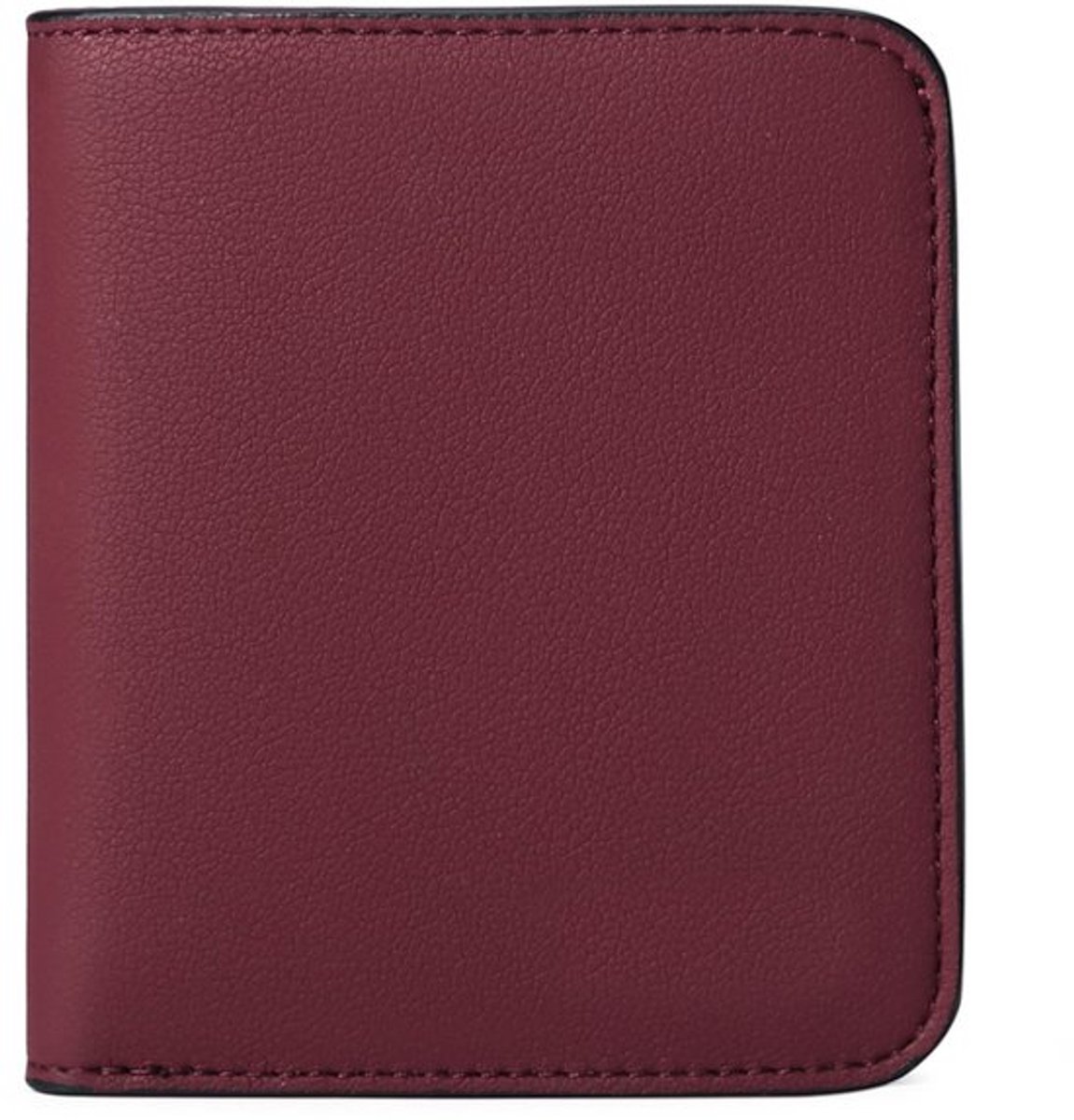 Slim dames korte portemonnee multifunctioneel PU zero portemonnee clip anti-diefstal borstel, wijnrood