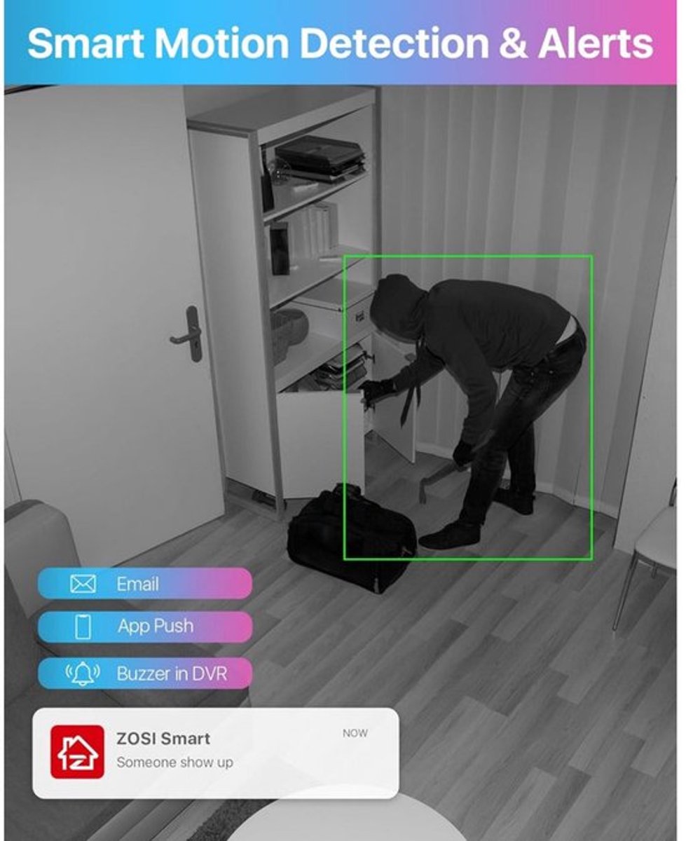 8-kanaals Bewakingsset – Beveiligingssysteem – CCTV Set – Surveillance Camera’s – Domecamera’s – Full HD 1080P – AI Bewegingserkenning – Nachtzicht – Bedraad 4 Camera’s
