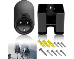 SnelShoppen - 2x Type 2 Wandhouder Oplaadkabel Houder voor Wallbox - Kabel Organizer - Zwart - EV Accessoires voor Type 2 Oplaadstation - Kabelbeheer