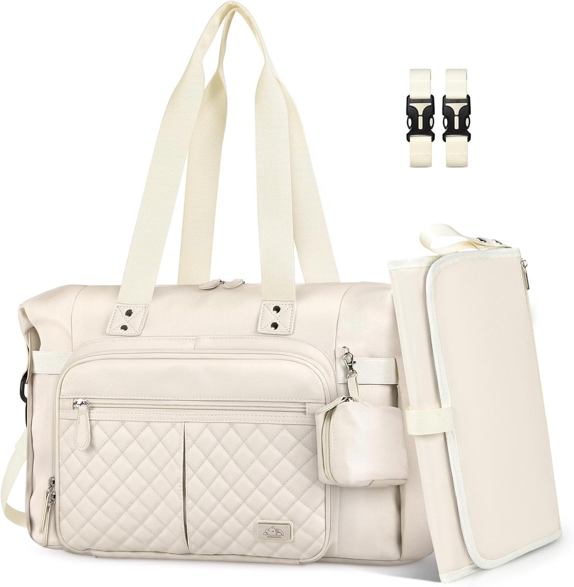 SnelShoppen - RAINSMORE Luiertas - Multifunctionele Tote Bag - Waterdicht, Ruim, met Organizers - Voor Baby, Kinderen, Dagelijks Gebruik, Reizen, Fees