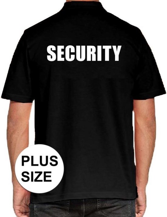 Security grote maten poloshirt zwart voor heren - beveiliger polo t-shirt XXXL