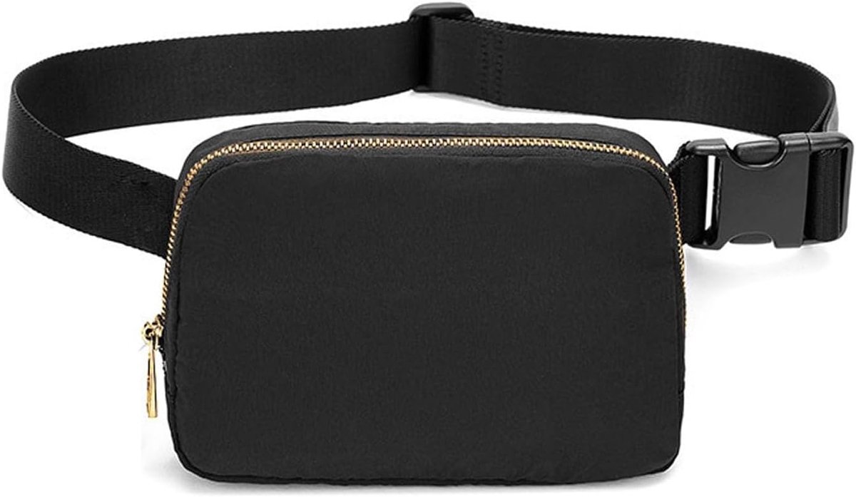 SnelShoppen - Bumbags voor Vrouwen en Mannen, Kleine Crossbody Tassen, Mode Waist Bag met Verstelbare Band voor Reizen, Outdoor Hardlopen, Zwart, 22.5