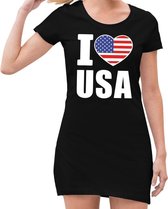 I love USA jurkje zwart voor dames S (38)