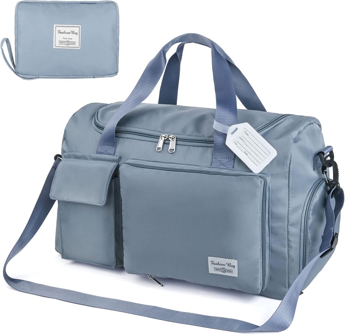 SnelShoppen - Vouwbare Reisduffelbag - 35L Lichtgewicht Sporttas - Weekendtas voor Vrouwen en Mannen - Waterdichte Gymtas met Nat en Droog Scheidingsv