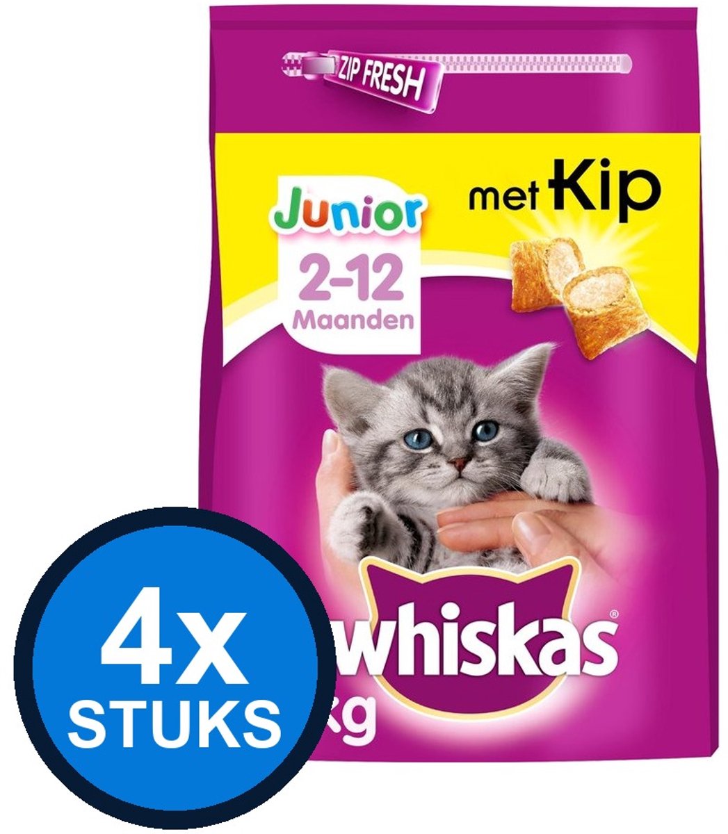 Whiskas Whiskas - 2-12M droog junior kip 1,9kg - Kattenvoer - 1.9 kg