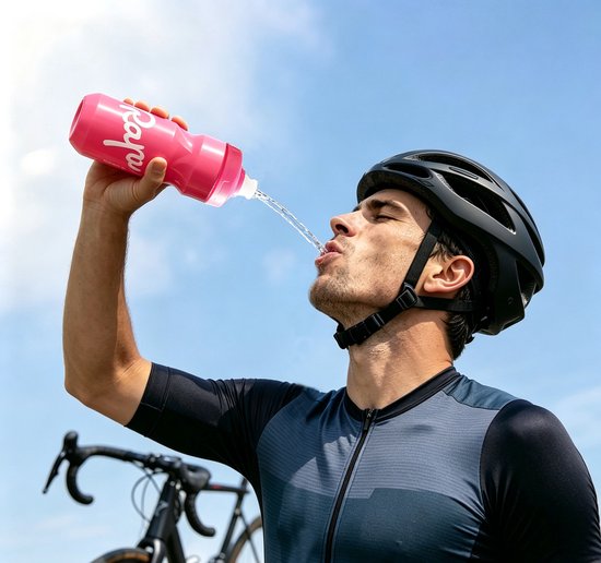 Bidon 710ml Fiets - Roze - Lichtgewicht Sportfles BPA-vrij - Fitness Waterfles - Geschikt voor Alle Bidonhouders - Vaatwasbestendig - Shakebeker - Recyclebaar & Sterk - Fietsaccessoires — afbeelding 4